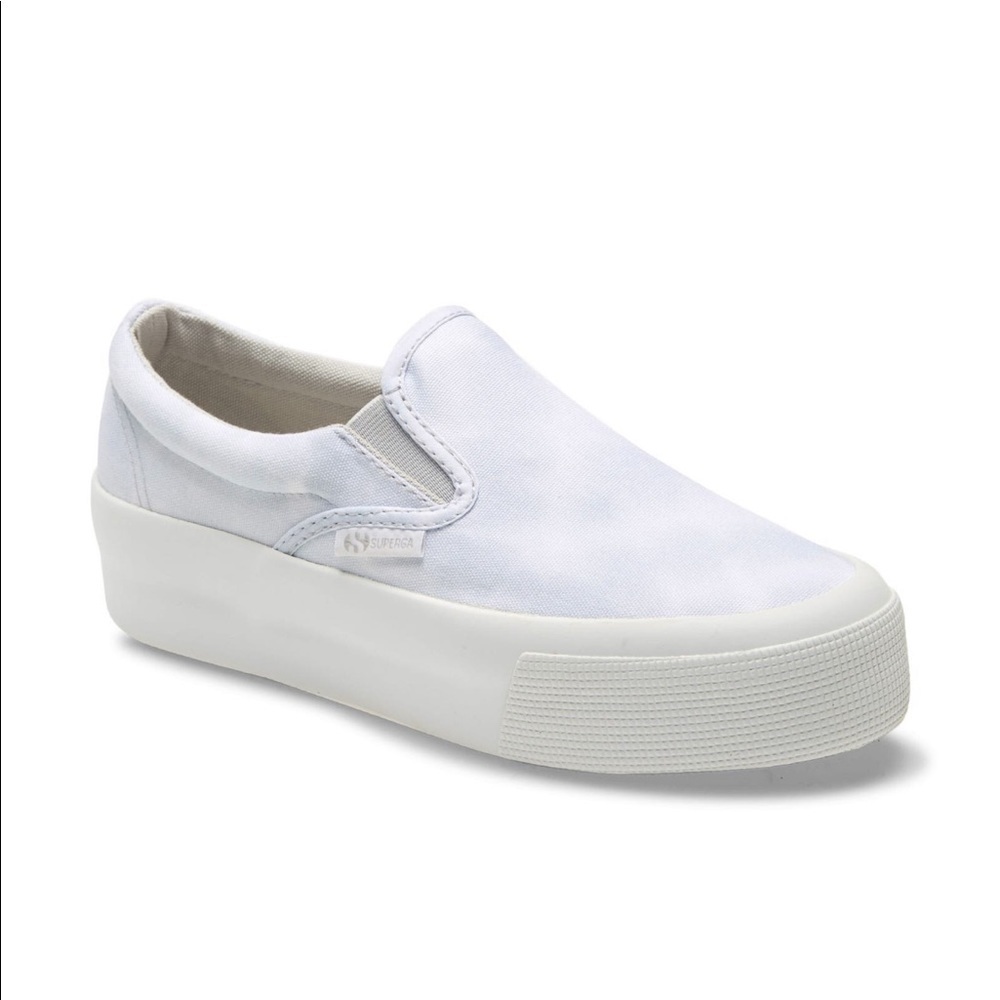 Superga 2306 blue tie dye white slip on platform sneaker shoe size 40
